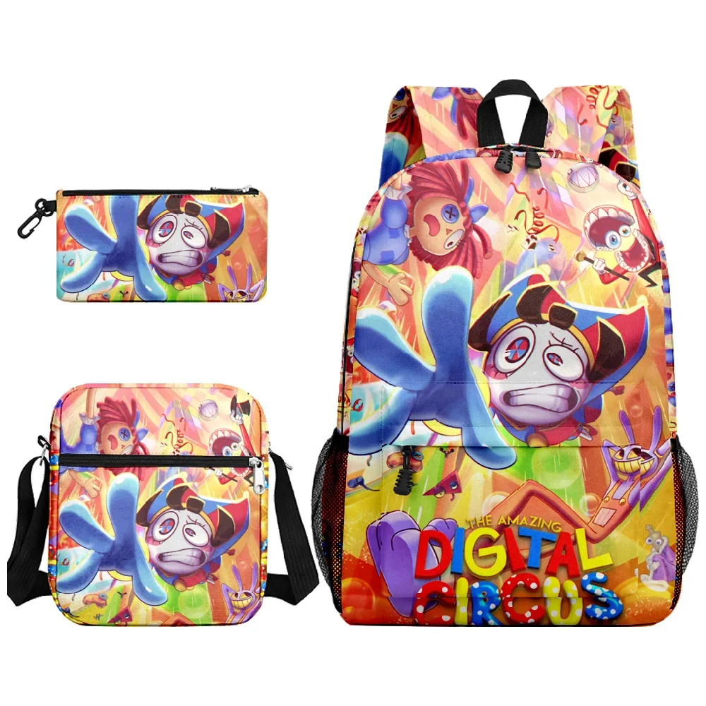 

The New THE AMAZING DIGITAL CIRCUS Magical Digital Circus Three-piece Backpack Pencil Bag, The Best Gift for Christmas