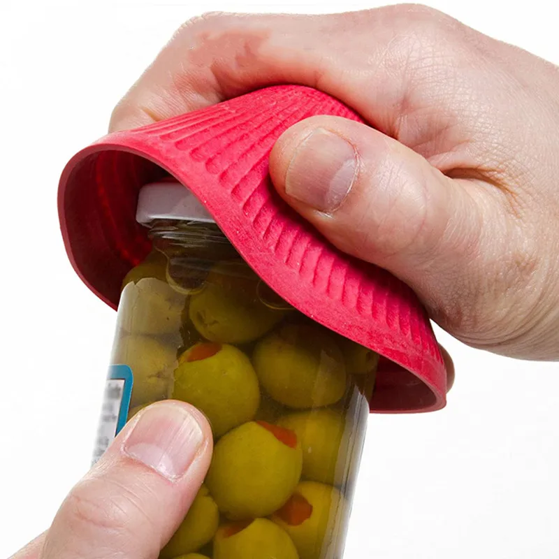 

3Pcs Multipurpose Home Silicone Jar Opener Pot Holder Anti-Skid Bottle Grip Pad Multifunctional Corkscrew Kitchen Tools