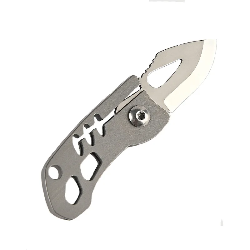 Hohe Härte D2 Klinge Titan Legierung Folding Messer MINI Schlüssel Anhänger  EDC Express Sharp Obst Tasche