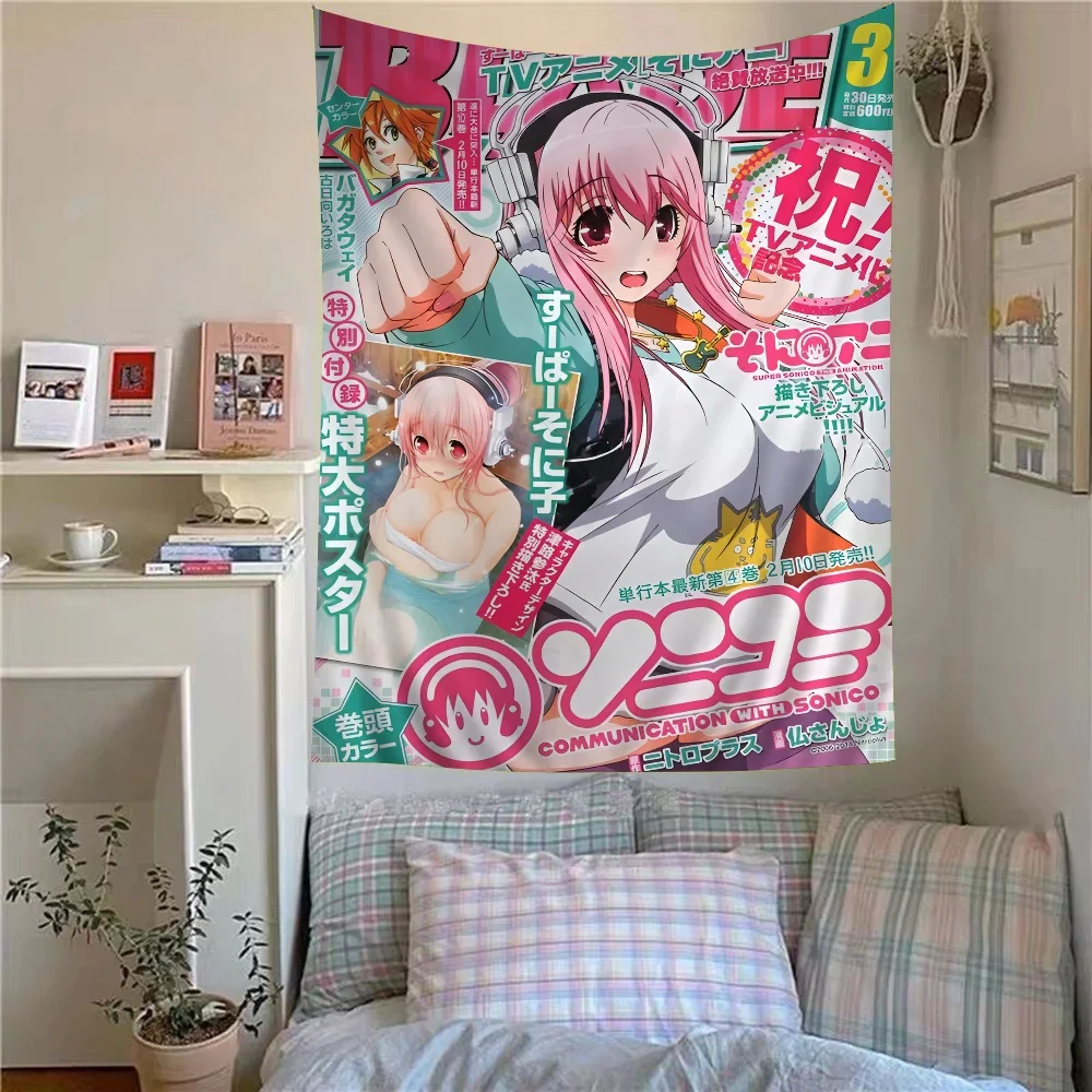 VIKAMA Supersonic Girl Anime-Wandteppich, ästhetisches Wandbehang, Comic-Wandkunst, geeignet für Schlafzimmer, Wohnheim und Heimdekoration – Detail 3