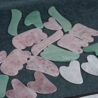Natural Jade Gua Sha Scraper Facial Massager Tool Rose Quartz Guasha Massage Board Face Lift Slim Gouache Scraper Scraping Plate 2