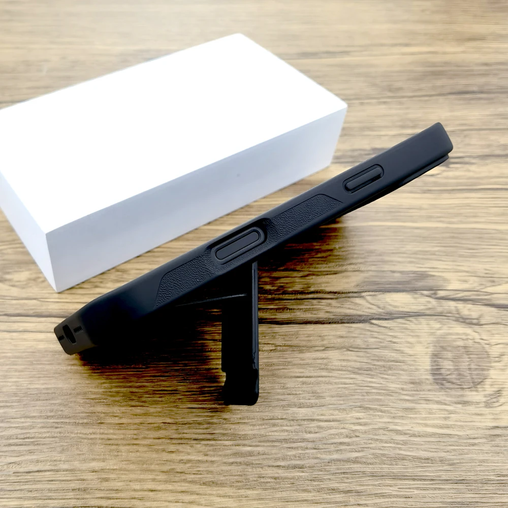 Shockproof Armor Matte Case with Stand and MagSafe Wireless Charging Capability
