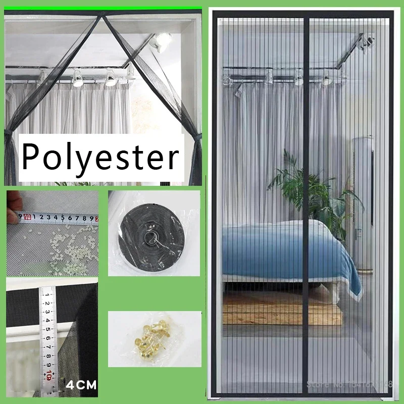 Summer Magnetic Screen Door Curtain Anti Mosquito Net Insect Fly Bug Curtains Automatic Closing Mesh Anti Mosquito Door Curtain