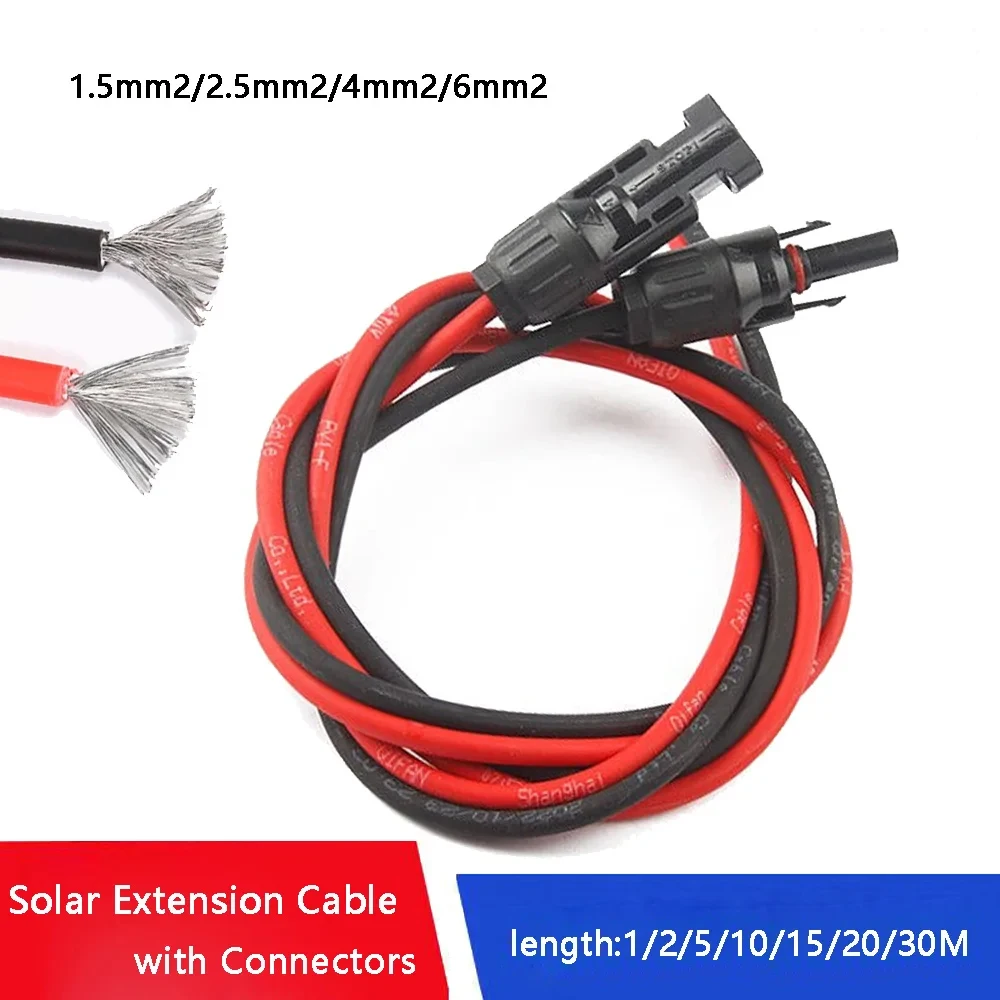 태양 전지 패널 연장 케이블 6/4/2.5/1.5mm2 10/12/14/16AWG PV 시스..