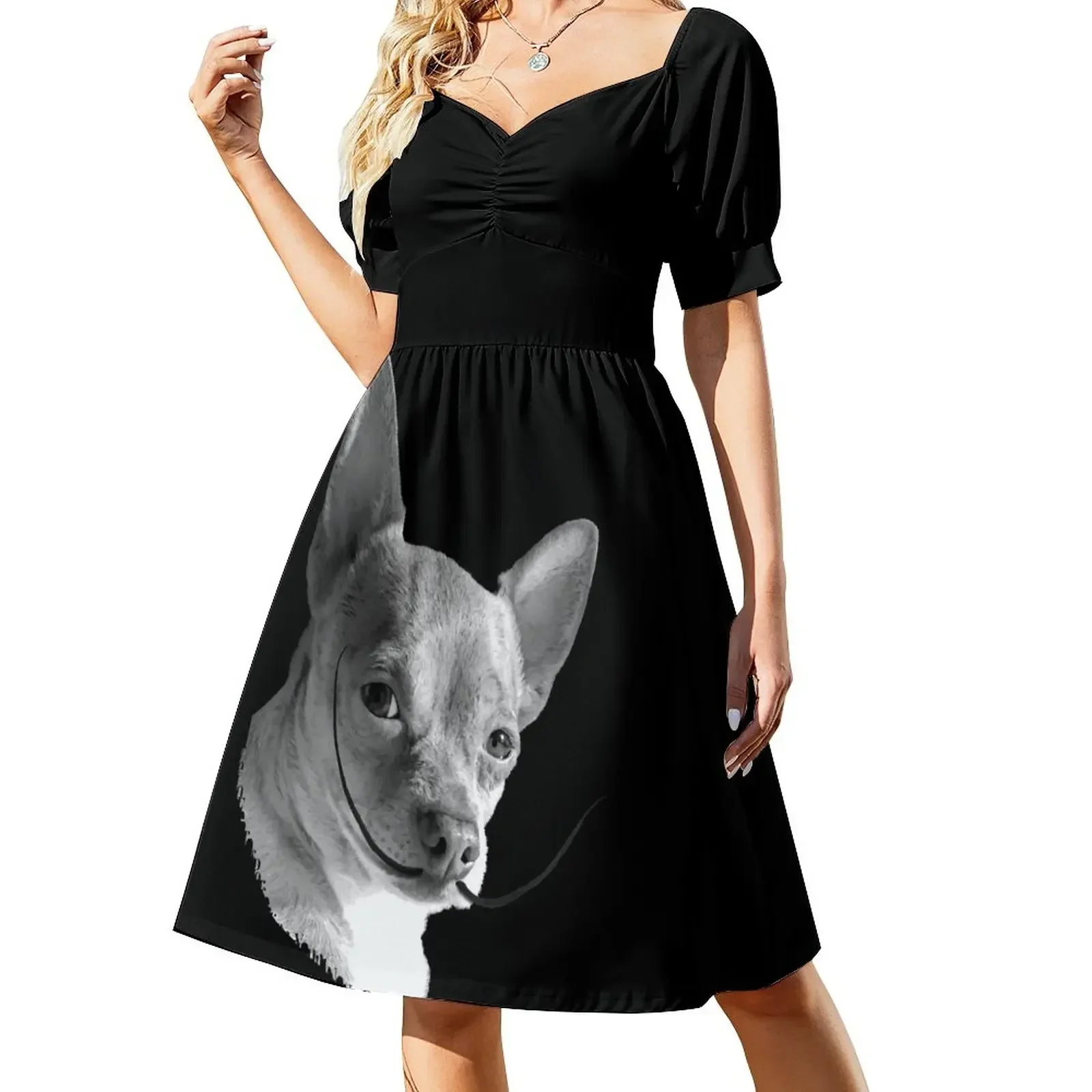 thumbnail image 1 of SAADOR DALI Vestido de manga corta vestido de verano Mujer vestido largo sensual para mujer, 1 of 8