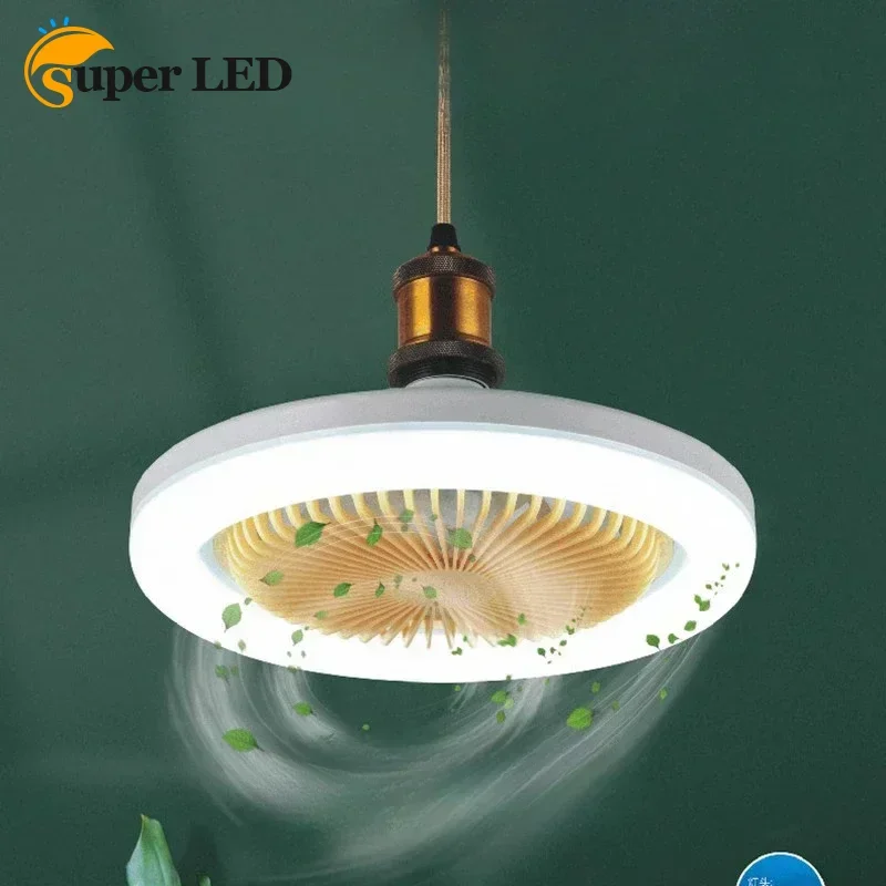 Hot Fan Light Remote Control LED Lights E27/B22 Bedroom Study Dormitory Fan Light Ceiling Chandelier Mini Small