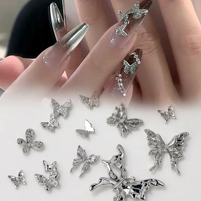 ins 20pcs Alloy Butterfly Rhinestones For Nails 3D Stereoscopic Nail Art Luxury DIY Manicure Design Accessories pretty girl 4