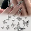 ins 20pcs Alloy Butterfly Rhinestones For Nails 3D Stereoscopic Nail Art Luxury DIY Manicure Design Accessories pretty girl 4