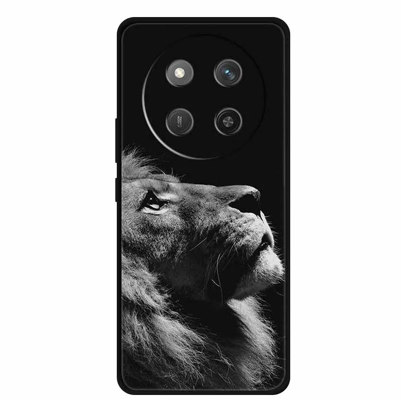 Cartoon Painted Soft Black Silicone Back Cover