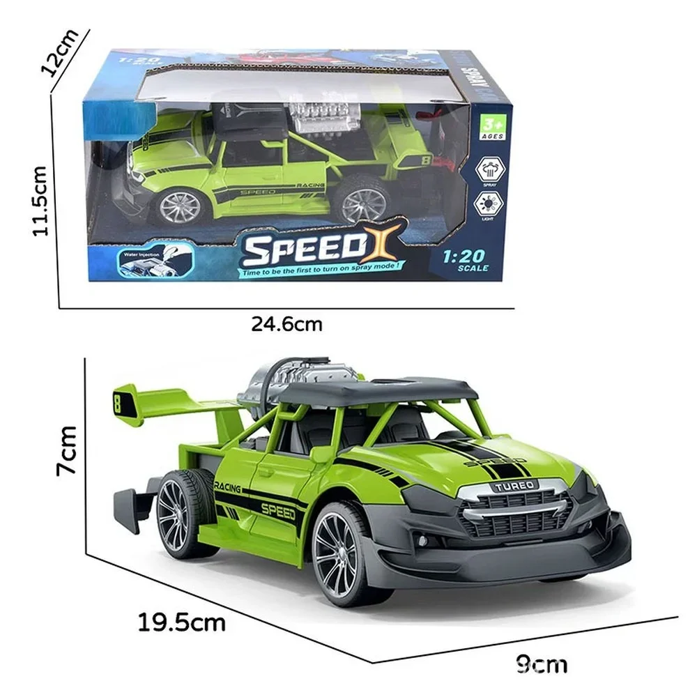 1/20 Spray RC Car Racing with Light Spray Remote Control Drift Car Toys Children Boys Gift Kids High Speed Vehicle Christmas 4
