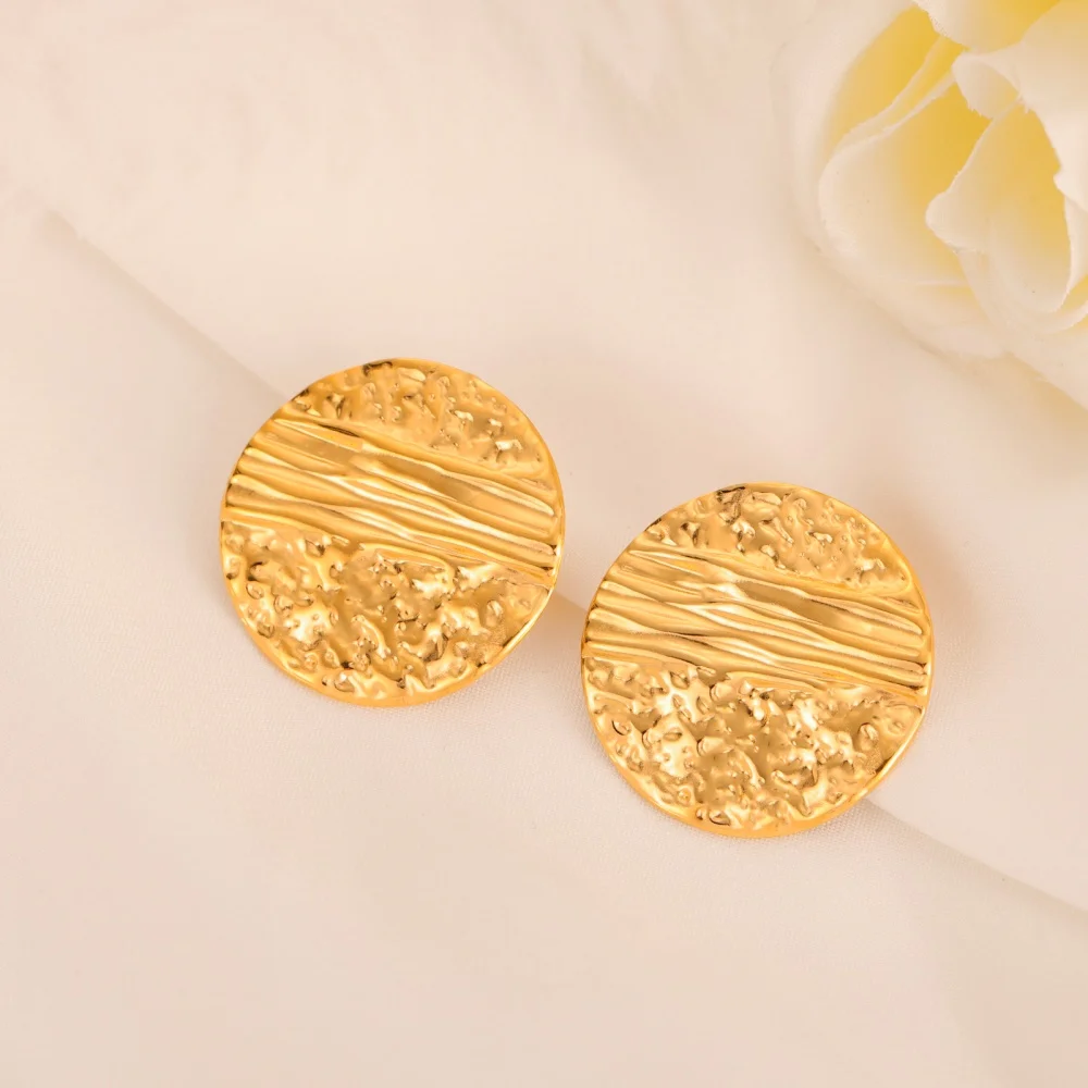 Runde Ohrstecker für Frauen Mädchen Gold Farbe Ohr Jacke Geometrische Ohrringe Luxus Mode Edelstahl Schmuck Party Geschenke – Detail 11