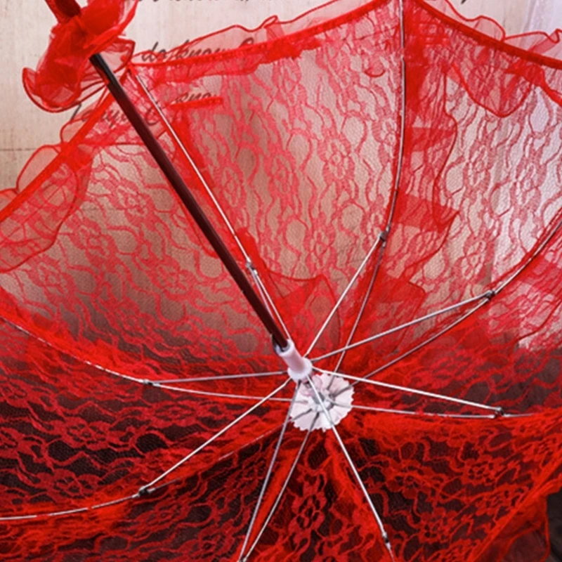 Lace Parasol Elegant Lace Umbrellas for Outdoor Party Photo Props