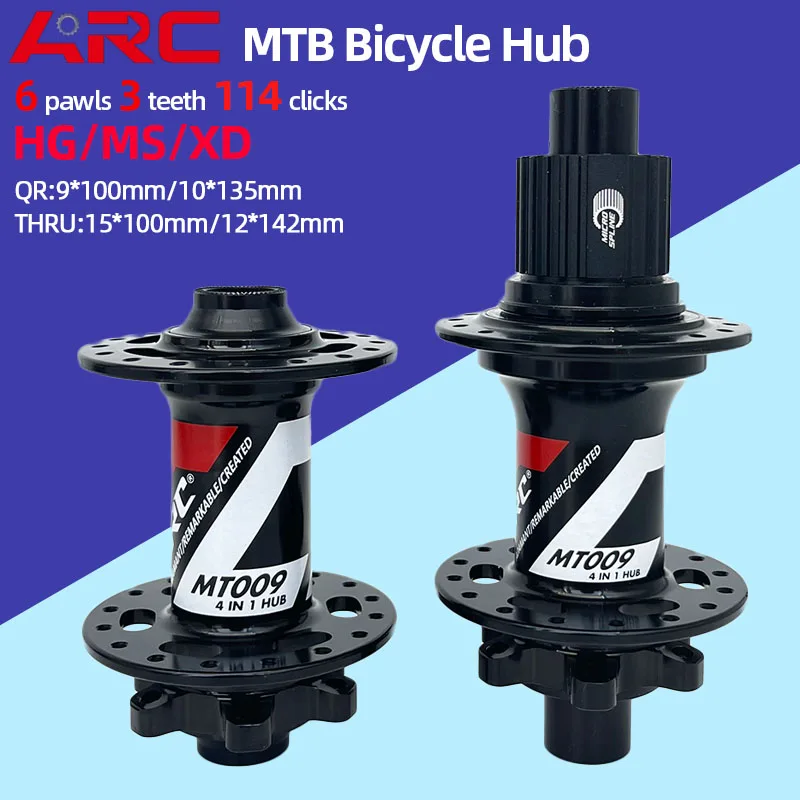 

ARC MT009 32H MTB концентратор задний Freehub 10x135 мм 12x142 мм велосипедный концентратор 114 кликов Noisy Hub 6 болтов диск HG/MS/XD 8 9 10 11 12 Скорость