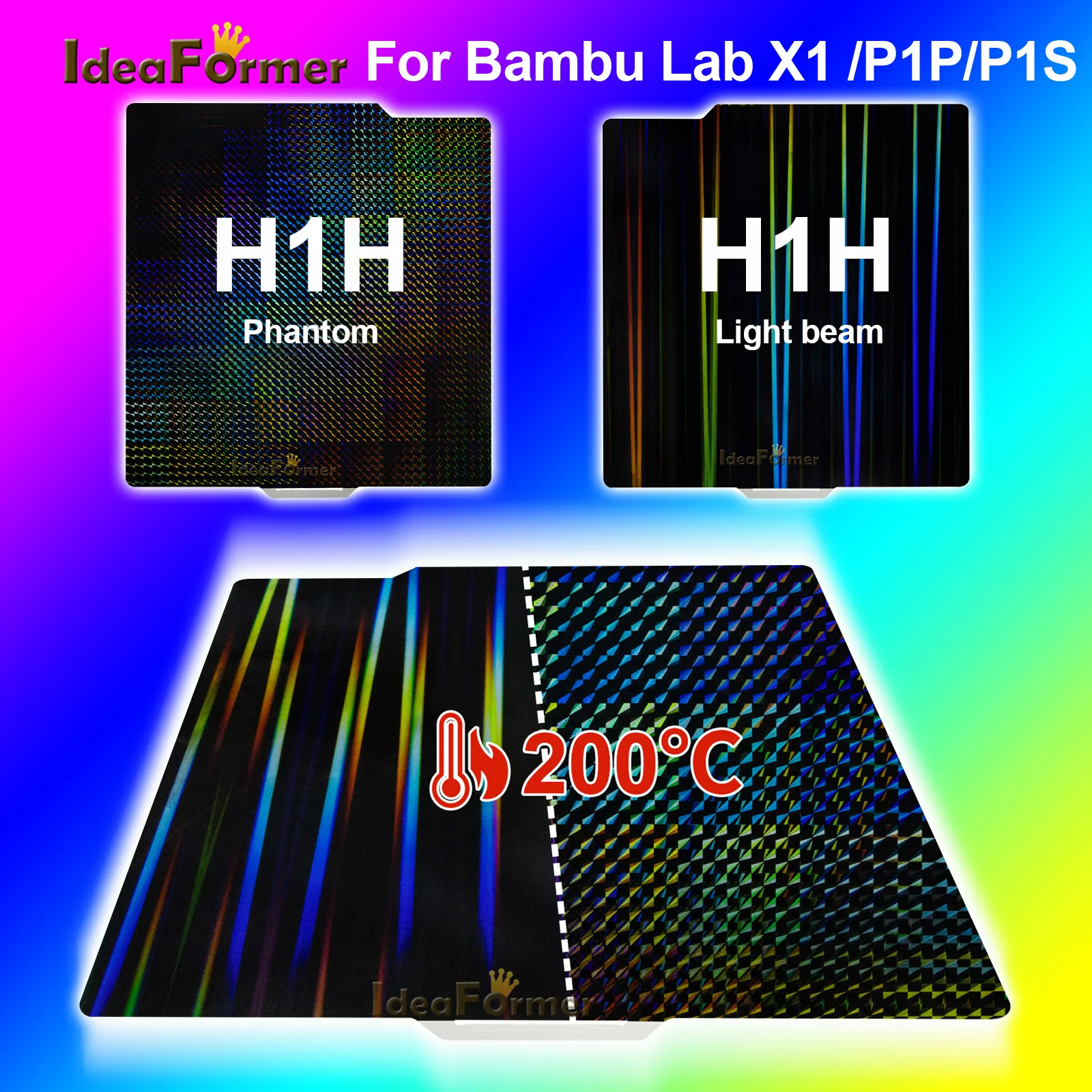 

H1H P1S X1C сборная пластина для Bambu Lab, двухсторонний Гладкий световой луч, фантомная пружина, стальной лист для Bambulab P1P X1, обновленная пластина