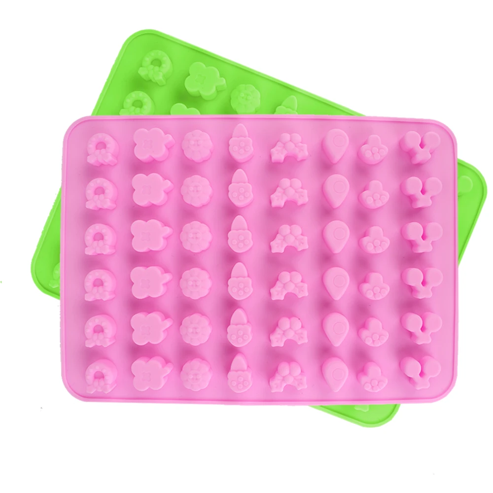 HOOMIN Miniature Candy Silicone Mold Tray Sugarcraft Tools 48 Cavity DIY Gummy Candy Mould Silicone Fruit Shaped Candy Mold