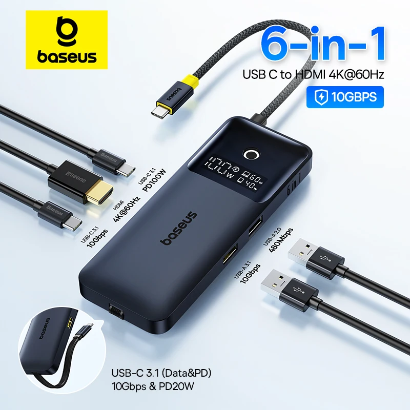 Baseus Hub USB dla HDMI 4K@60Hz za $19.80 / ~81zł