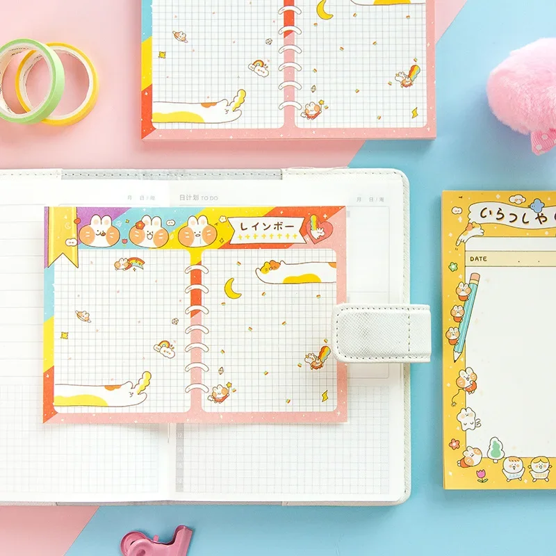 50 Sheets/pack Nicole Meow Lovely Cat Kitten Big Size Notepad Large Non-sticky convenient Memo Note 4