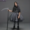 2025 Girls Demon Horror Death Halloween Costume Cosplay Fancy Dress Party Medieval Hooded Cloak Clothing Party Grim Clothes 