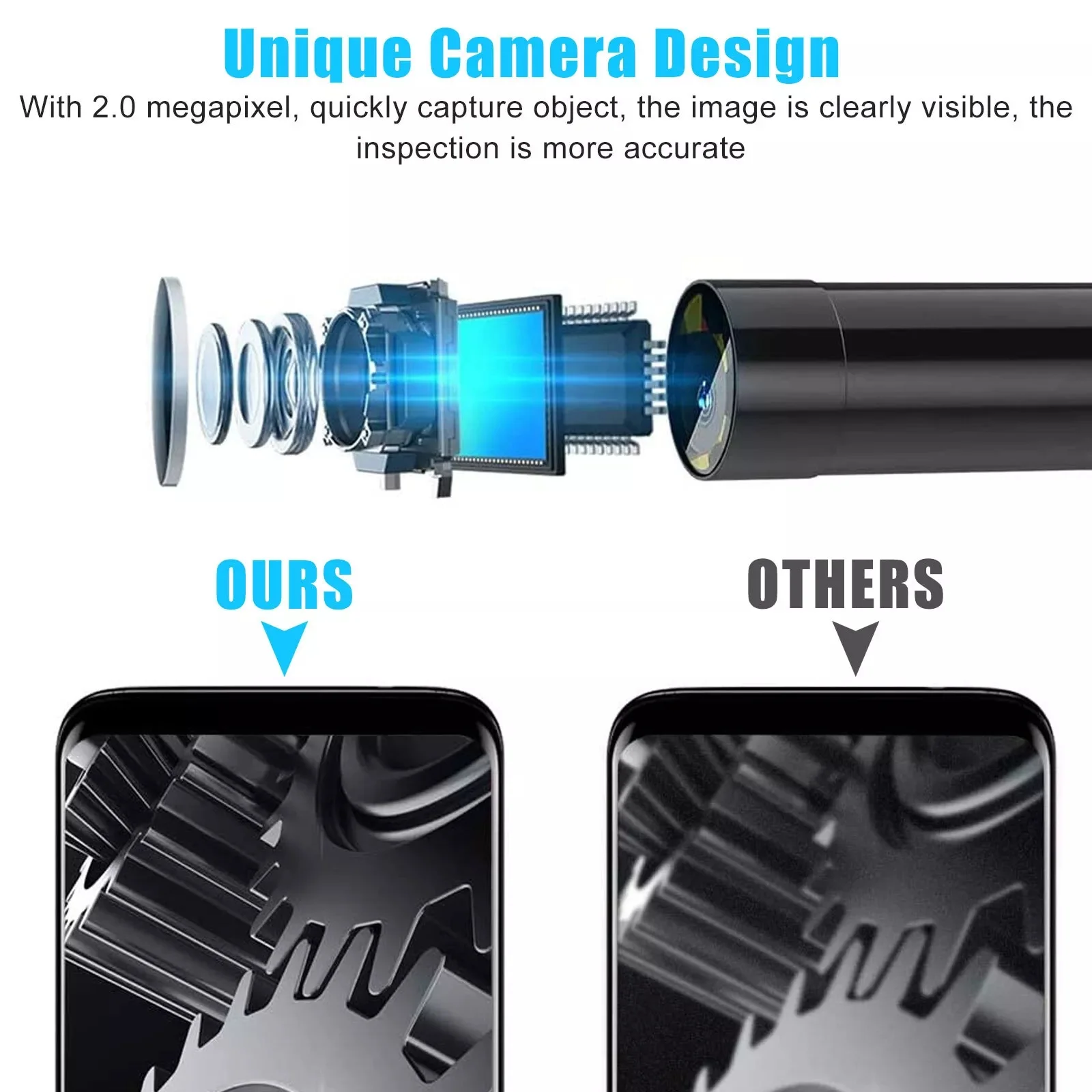 5.5MM Android Endoscope Camera 3 IN1 Micro USB Type C Borescope Mini Camera Waterproof LED Car Inspection For Android PC 4