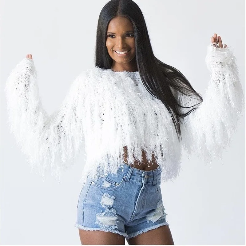 Рисунок 3 - Женский трикотажный пуловер с бахромой