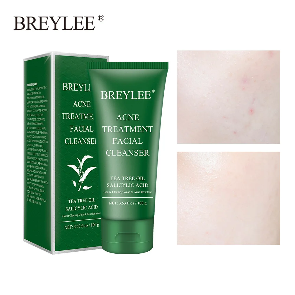 

Tea tree facial cleanser deeply cleans and moistens skin dredges pores reduces greasy and removes acne Skin care