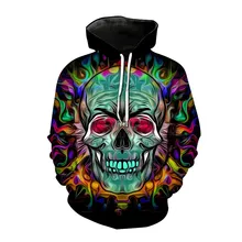  Science fiction Hip Hop Skull Hoodies 3D Printed Men Streetwear Pullover Tops Long Sleeve Sweatshirts Leisure Fashion Sweatshirt 