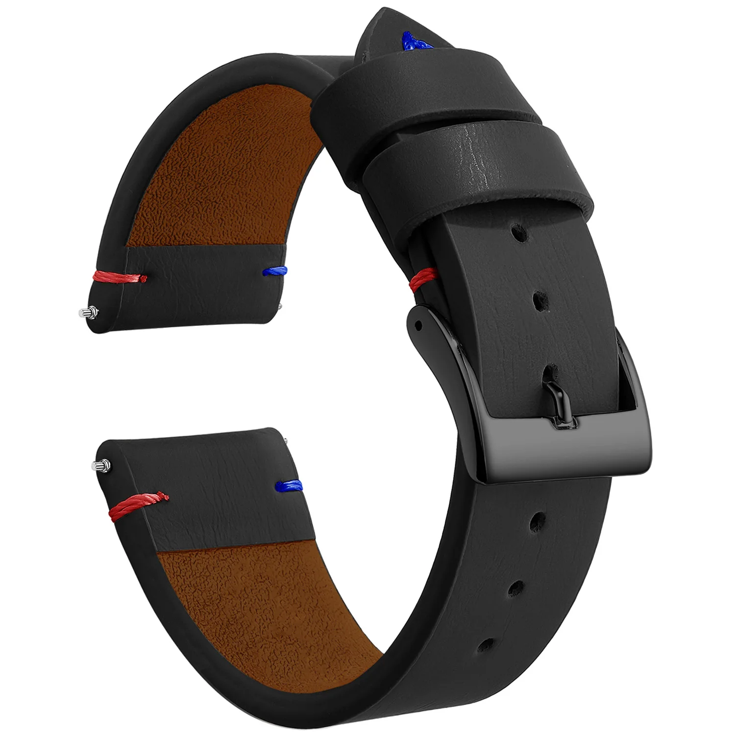 Vintage Leather Watch Band Strap with Stainless Steel Buckle