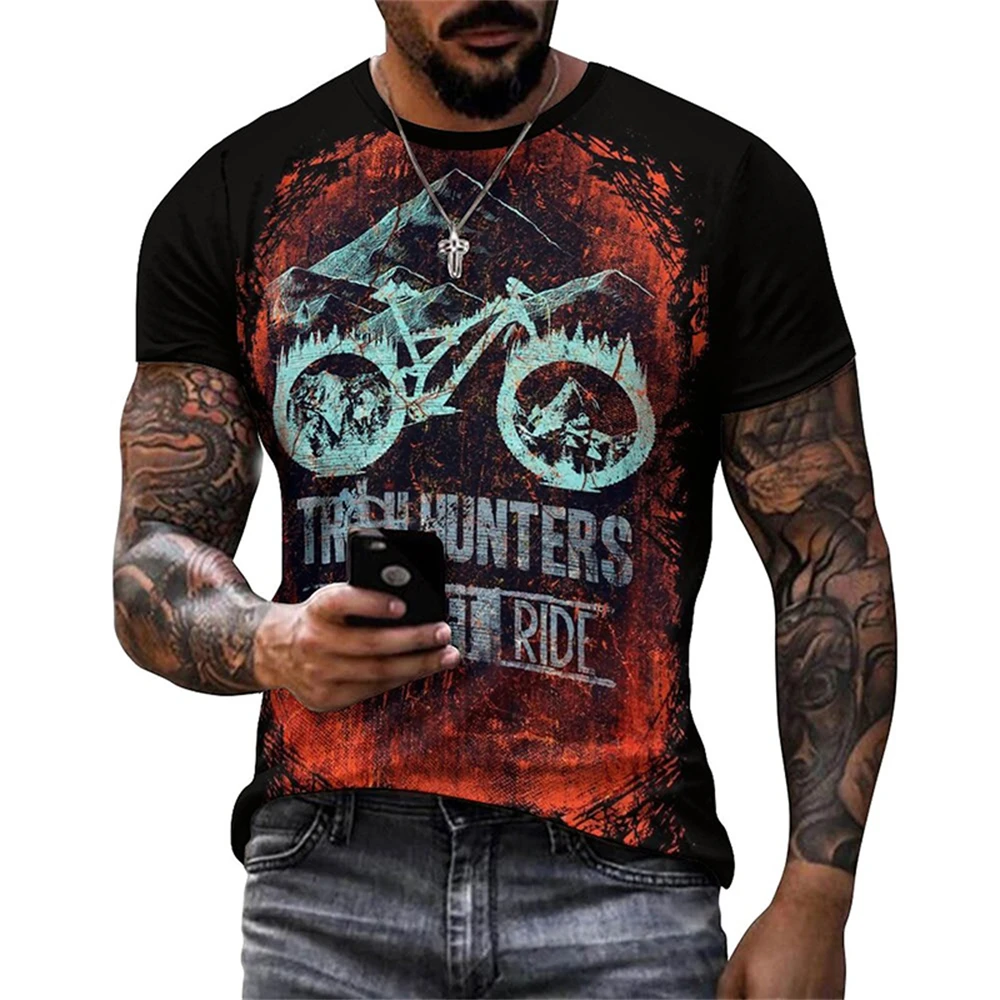 3D Printed Bicycle T-Shirt for Men Clothing Vintage Bike Graphic T Shirt Gym Sport Tops Tee Streetwear Men Clothes Short Sleeve 3d printed t shirts