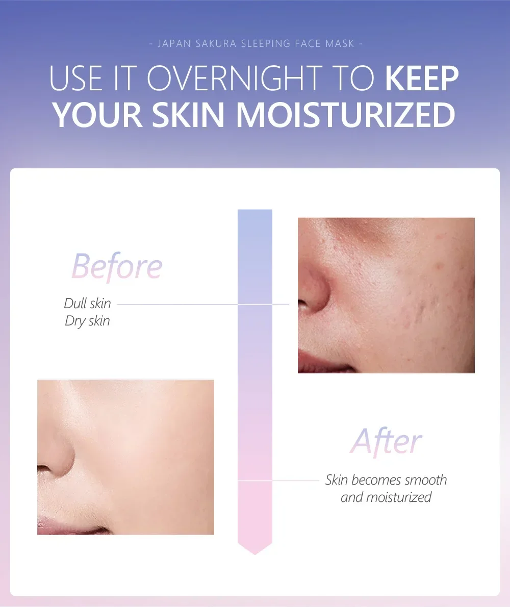 Description Picture 5 of itemLAIKOU Moisturizing Facial Mask Hydrating Sleeping Face Sheet Masks Repairing & Nourishing Night Face Mask Skin Care 80g