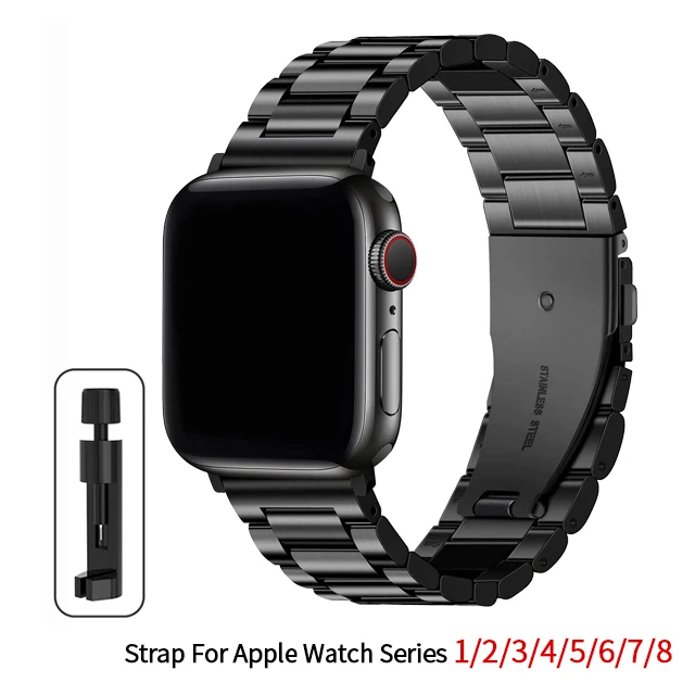 Elegant Stainless Steel Smartwatch Band - Premium Metal Bracelet Strap