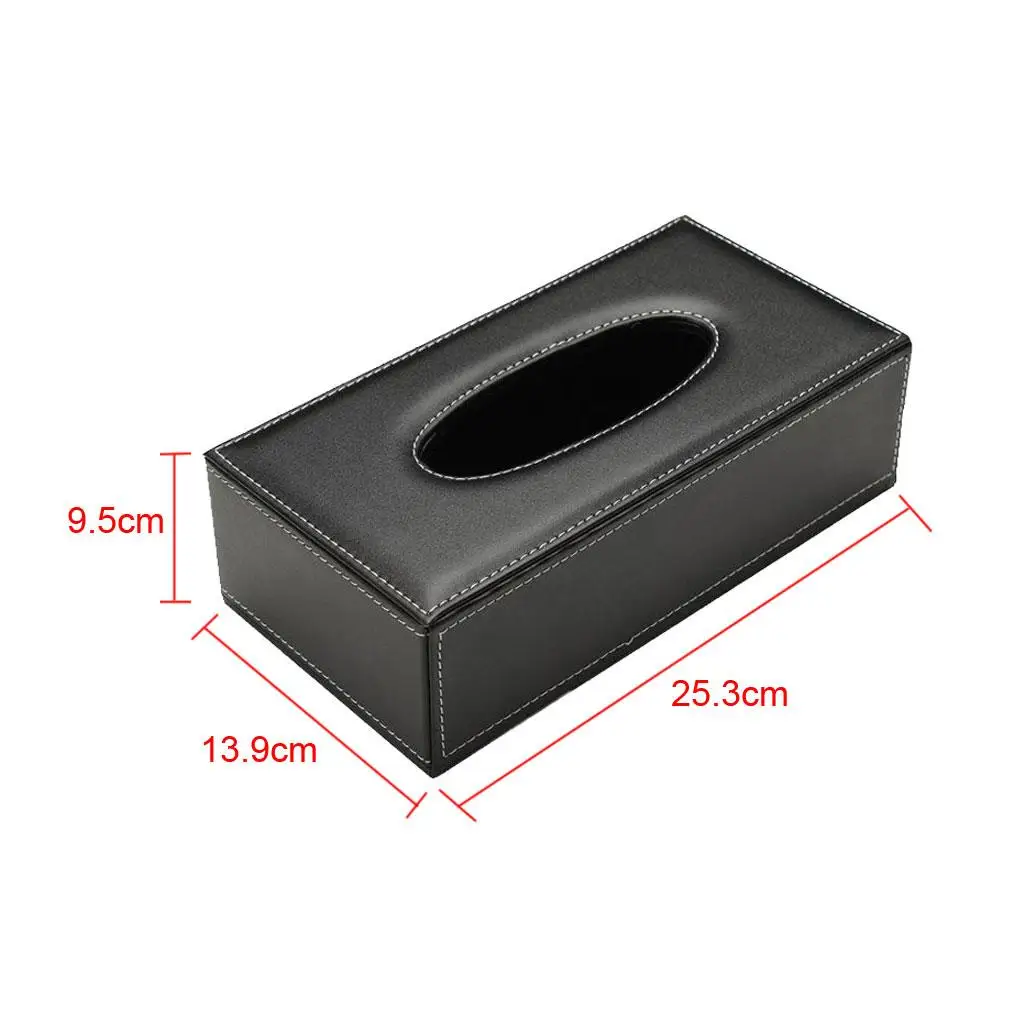 NEW Black Leather Tissue Box Holder Cover Dispenser Grey Toilet Bathroom Home Fancy Design 6