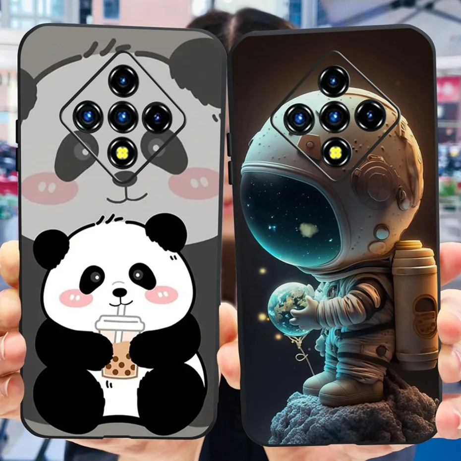 Lovely Painted Soft TPU Back Cover - Black Silicone Phone Case