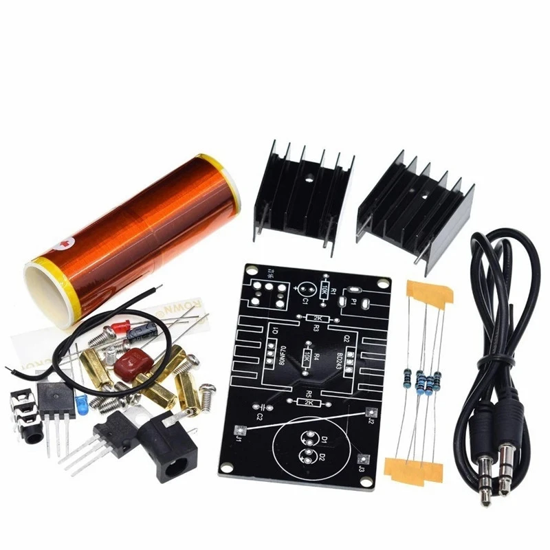 블랙 보드 테슬라 코일 키트, 공기 대 공기 아크 변속기, DIY 부품 전자 생산 키트, 공기 대 공기 조명용