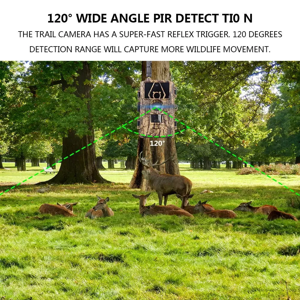 8K WiFi Waterproof Trail Camera PR801W 60MP Supports APP Viewing for Outdoor Animal Hunting Night Vision and Farm Monitoring