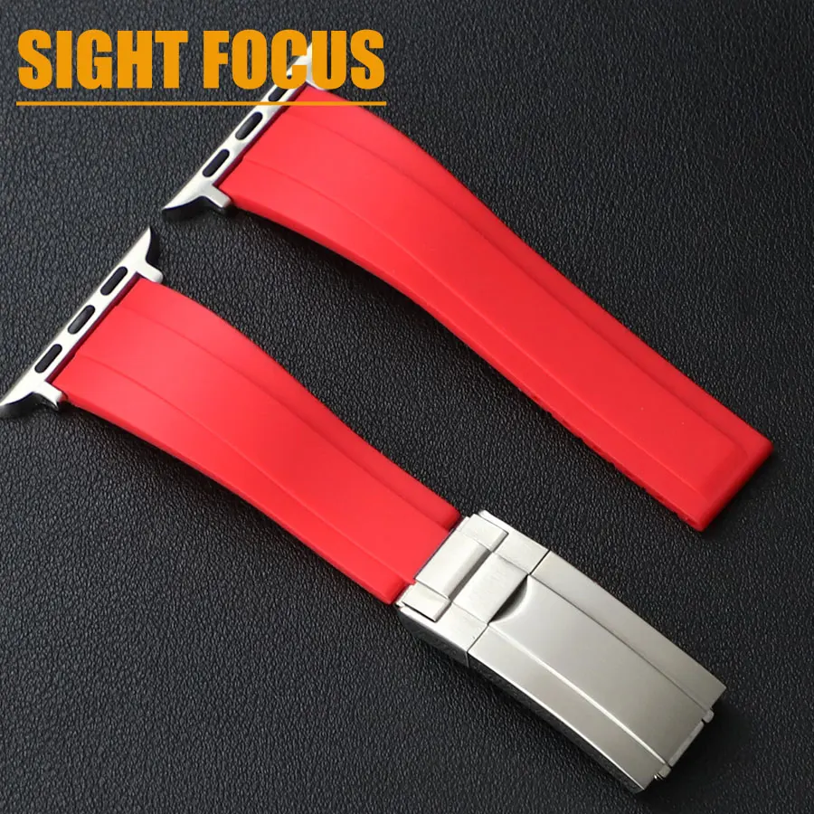 

Rubber Band for Apple Watch Strap Rolex 41mm 45mm 38mm 40mm 42mm 44mm 49mm Rolex Band Apple Watch 8 7 SE 6 5 4 3 Ultra Bracelet