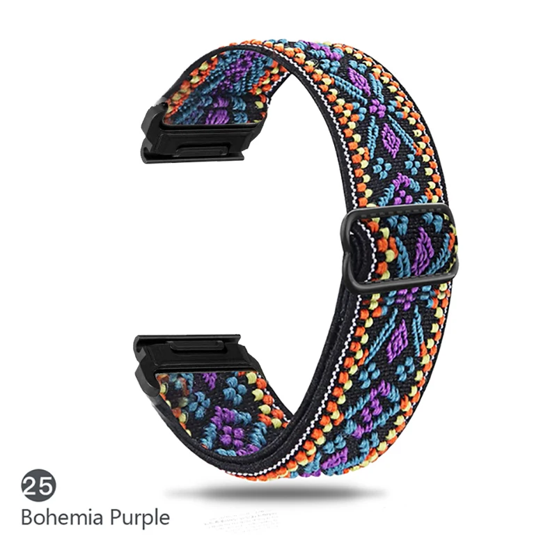Elastic Woven Nylon Watch Strap - Available in 20, 22, and 26 mm Widths