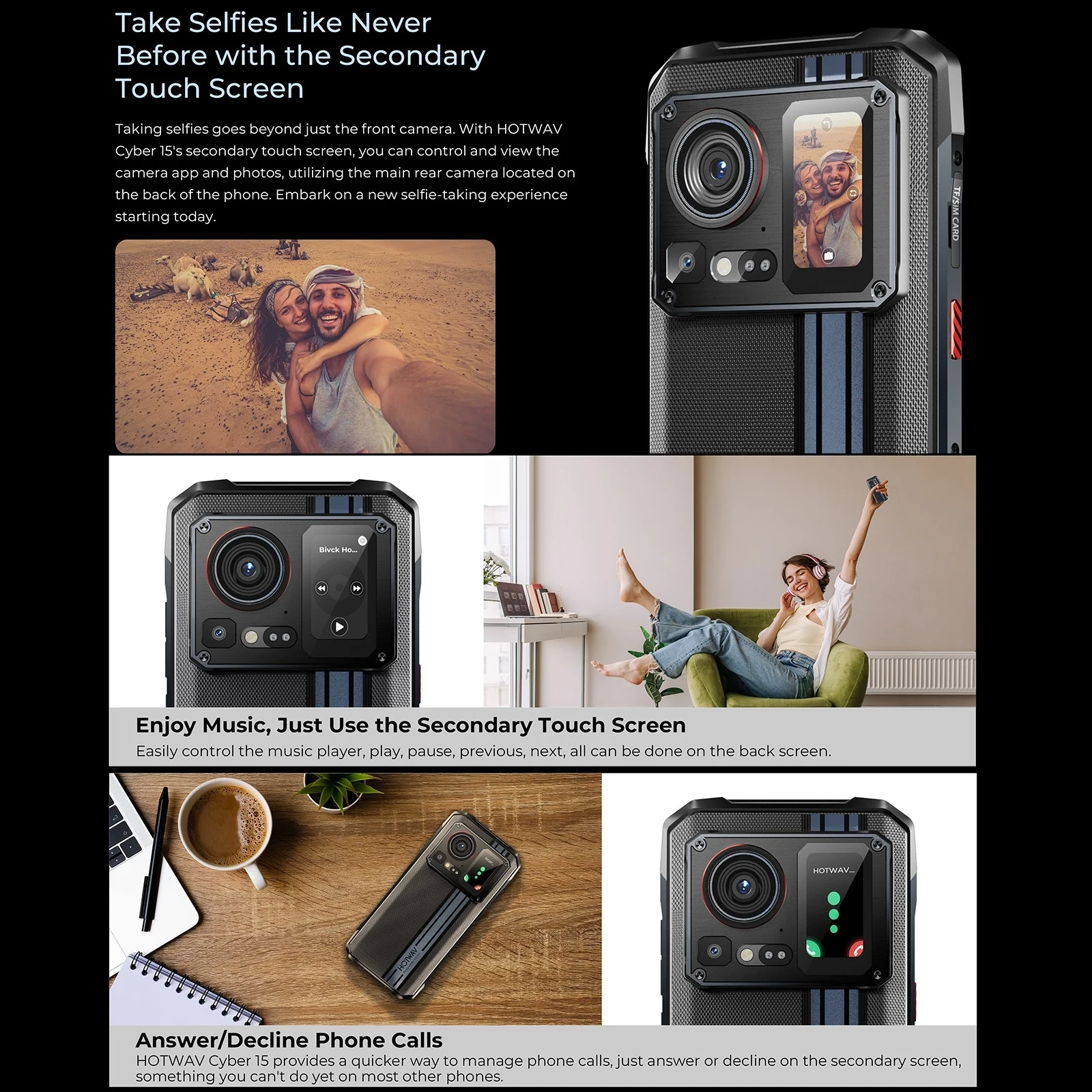 HOTWAV Cyber 15 Rugged Phone 200MP PixSmart G99 6.6FHD+ 120Hz 6280mAh Smartphone 24GB 256GB Ultra-thin Mobile Phone