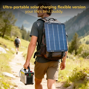 Pannello Solare Portatile 18W, Caricabatterie per Auto 18V Multicristallino con Uscita DC per Auto, Barca, Camper, Batteria 12V, Campeggio e Attività all'Aperto
