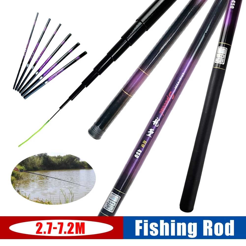 

2.4m-5.7m Fiberglass Fishing Rod Portable Telescopic Ultra-Light Hard Rod Fishing Rod Stream Freshwater Fishing Gear Accessories