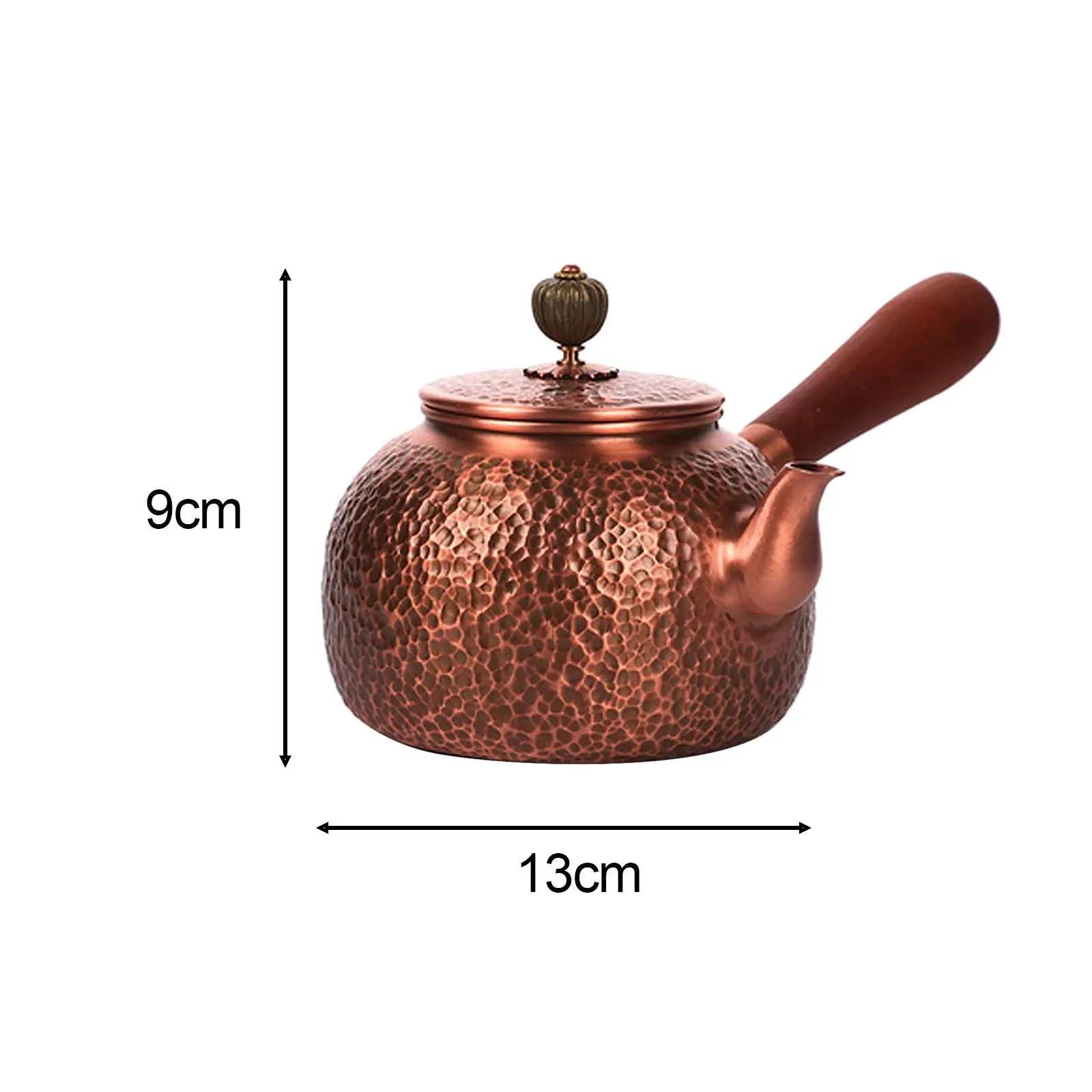 Copper Teapot Coffee Pot Hammered Tea Ceremony Retro Kung Fu Teapot Stovetop Teapot for Household Kitchen Hotel