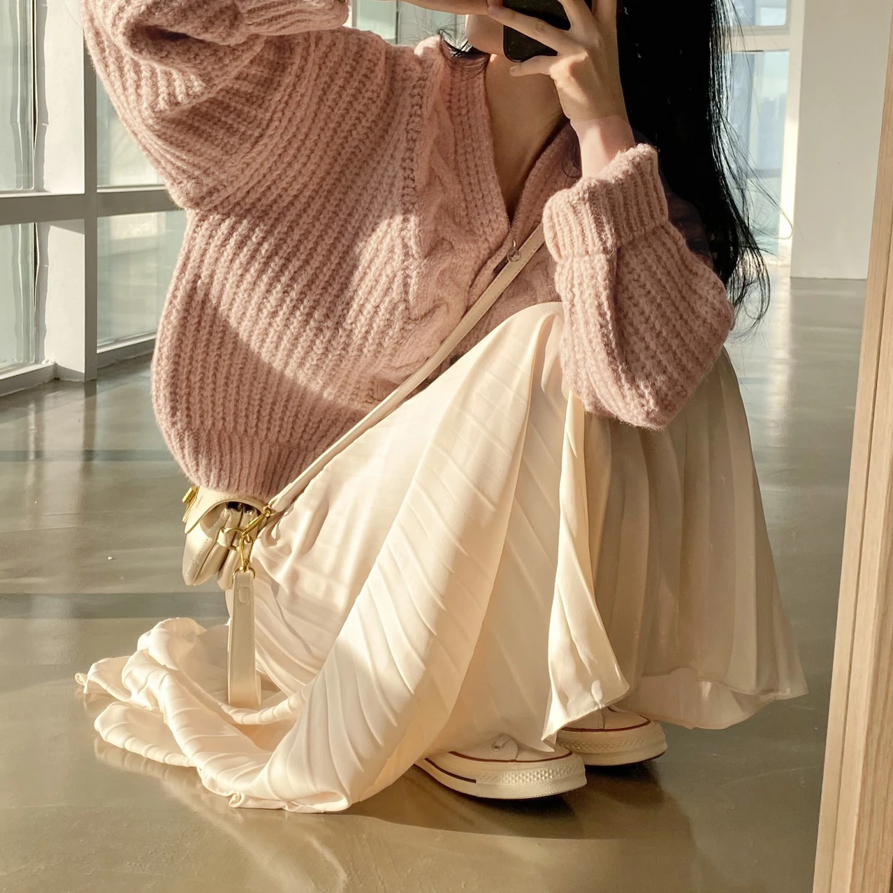 Winter New In Woman's Sweater Basic All-Match Knit Cardigans Korean Chic Office Lady's Loose Long Sleeve Top Elegant Casual Coat