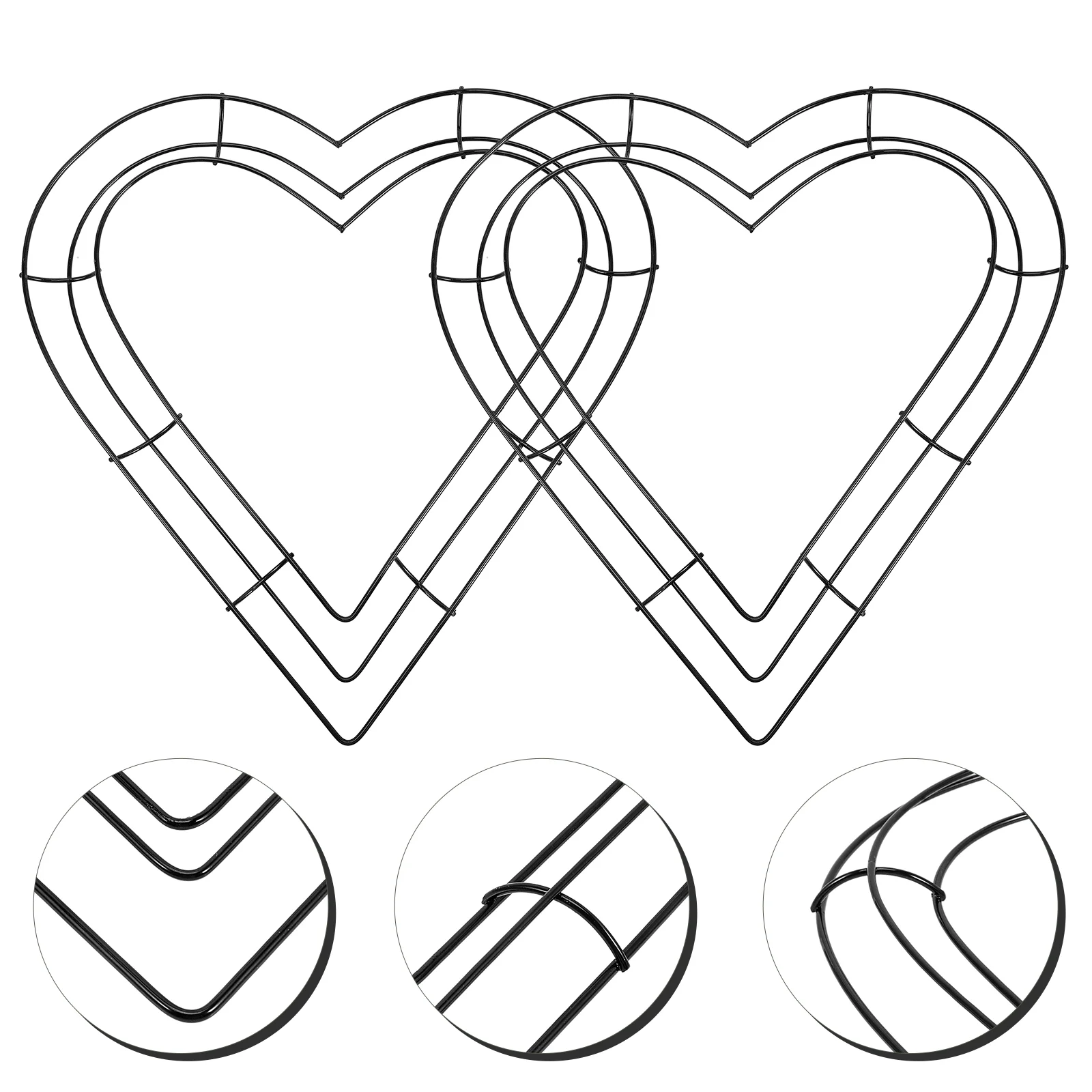 

Metal Wire Rings Heart Shaped Floral Wreath Making Form Hanging Decoration