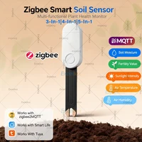 Zigbee Smart Soil Tester Moisture Sensor Sunlight Lux Fertility Air Temperature Humidity Meter Works With Tuya Smart Life Z2MQTT