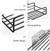 Bathroom Storage Rack Kitchen Organizer Shelf Black Shelves Corner Frame Iron Shower Punch Free Mounted Caddy Rack 5