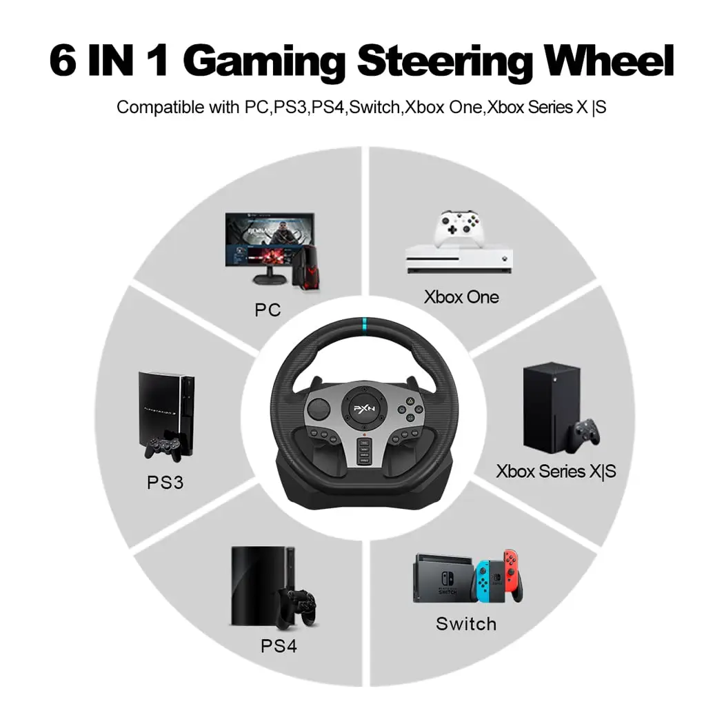 Gaming Lenkrad PXN V9 Volante PC Gaming Racing Rad für PS4/PS3/Xbox  One/Android TV/Nintendo Schalter/Xbox Serie S/X - AliExpress