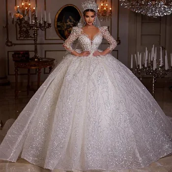 Alternative view of Luxury Ball Gown Glittering Wedding Dresses 2024