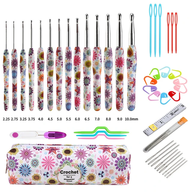 Hot 1Pcs Sun Flower Ergonomic Crochet Hooks Rubber Grip Extra Long Crochet  Needles for Beginners and Knitting Crocheting Yarn - AliExpress