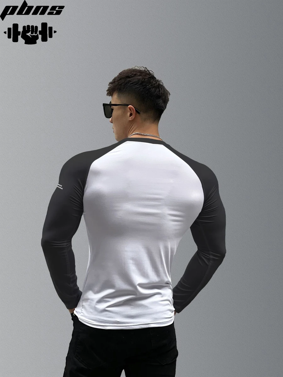Fitness clothes Men's T-shirt long sleeve autumn sports comfortable quick drying clothes slim running muscle training long sleev 5