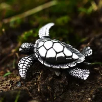 Special Design Vintage 3D Sea Turtle Pendant Necklaces For Men Women 316L Stainless Steel Punk Cute Creative Jewelry Wholesale 1