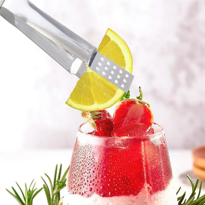 Stainless Steel Tea Bag Clip Teabag Tong Squeezer Mini Heat Resistant Food Clamp Multi-function Sugar Ice Cube Lemon Slice Clip